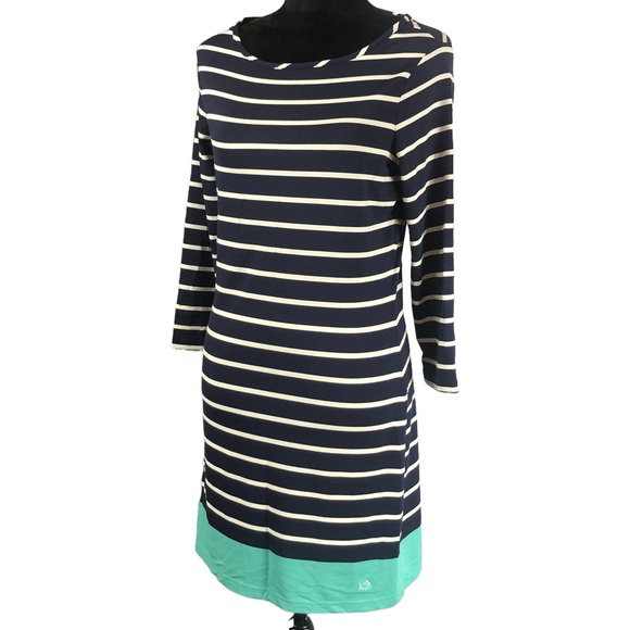 Southern Tide Navy Stripe Long Sleeve Dress size Small - Picture 5 of 10